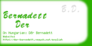 bernadett der business card