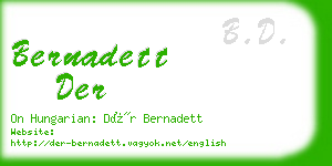 bernadett der business card